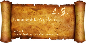 Lambrecht Zalán névjegykártya