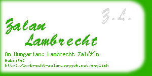 zalan lambrecht business card